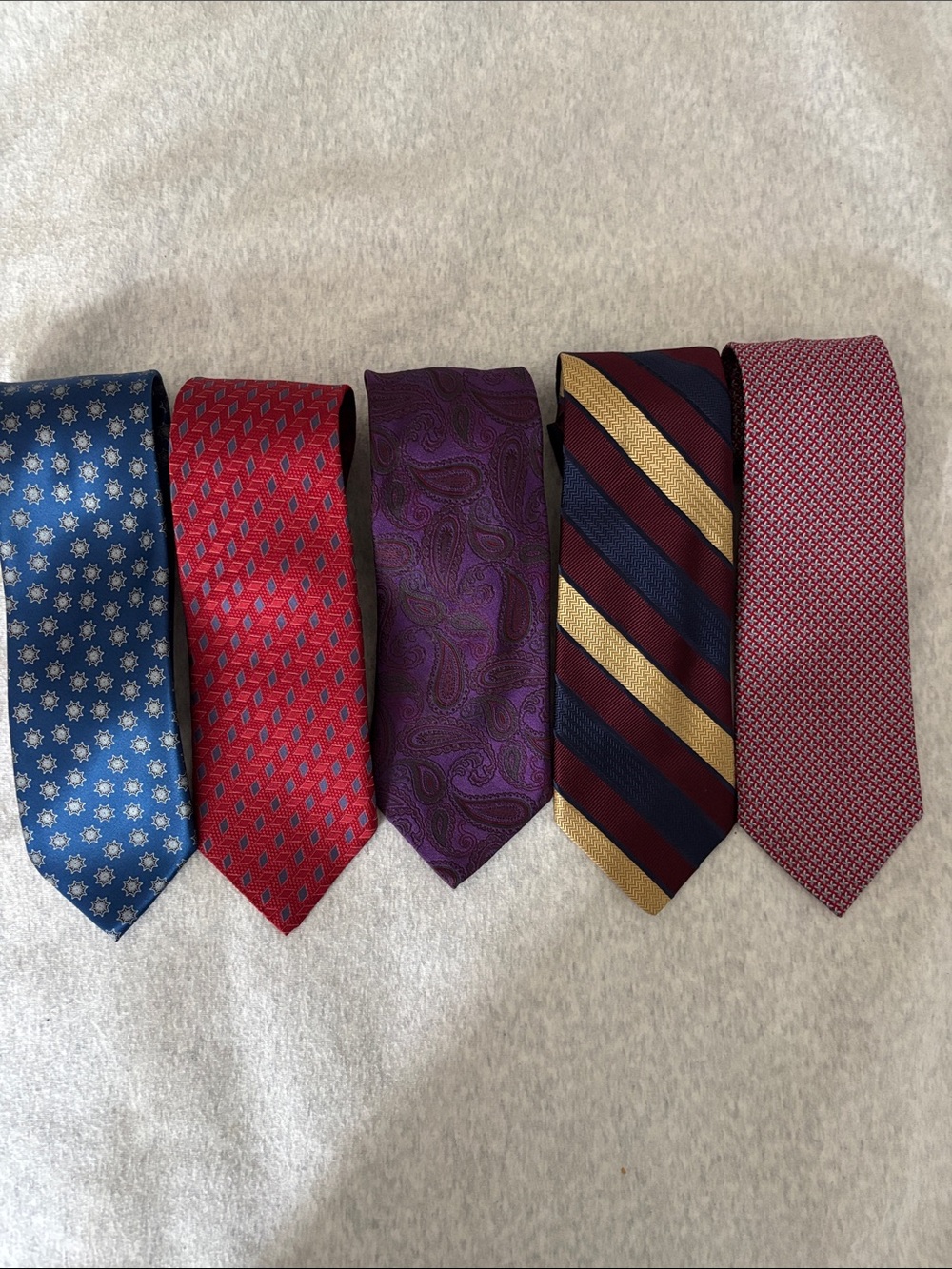 Five 100% Silk Italian Ties